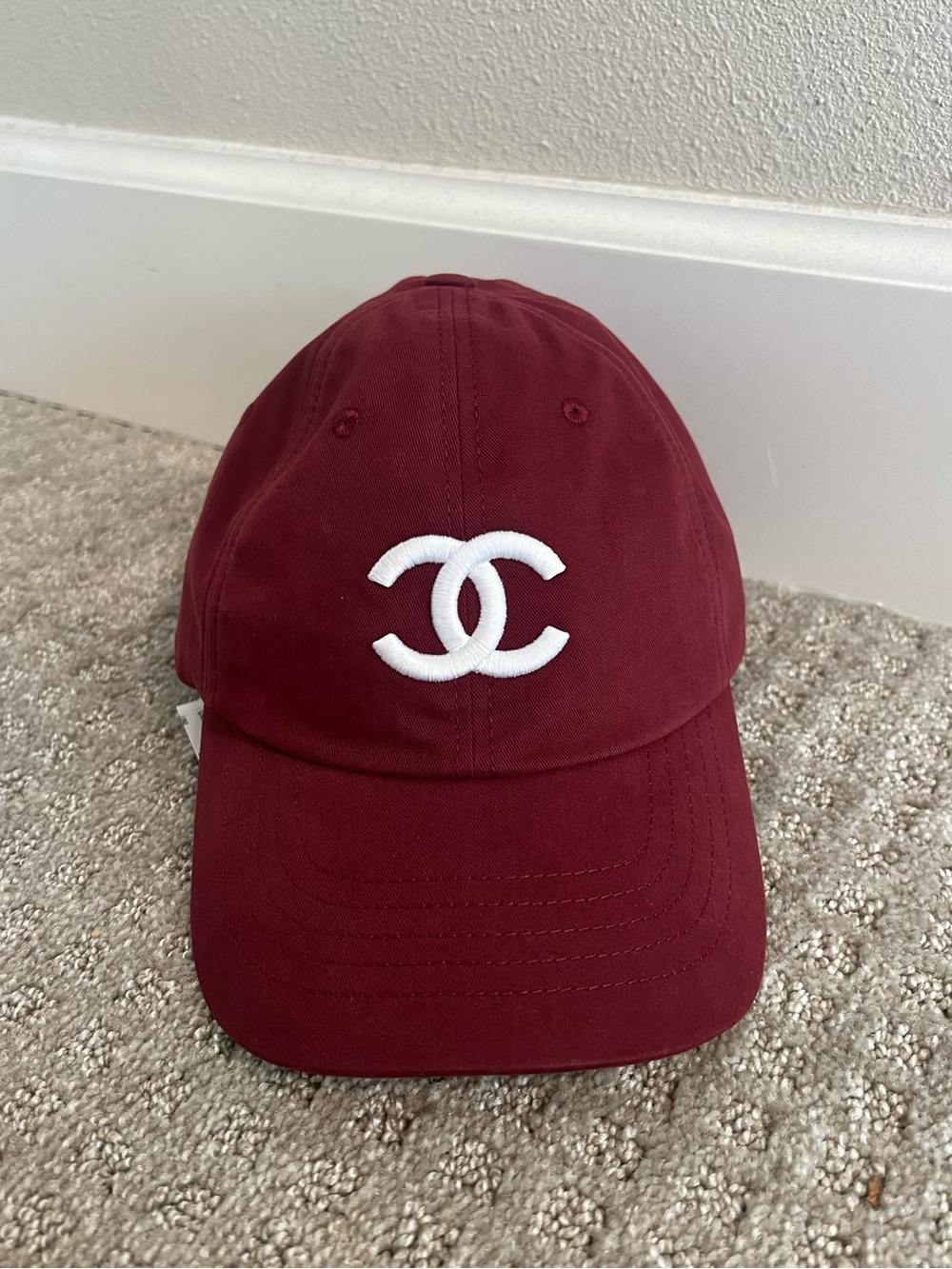 Chanel baseball hat 26A cap burgundy